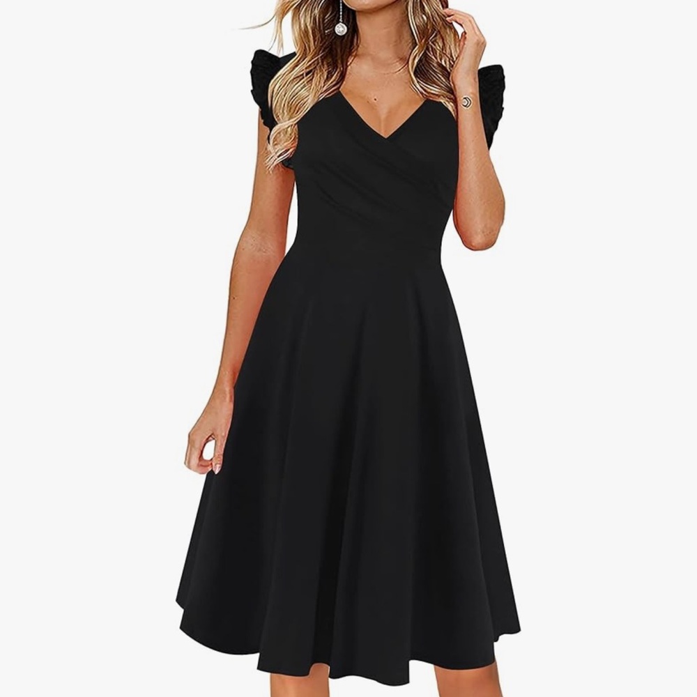 V Neck cross tunic knee length dress size large